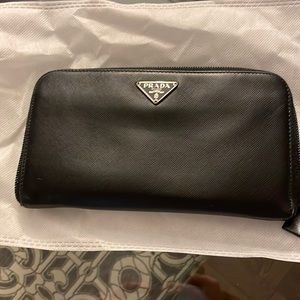 Prada large leather wallet